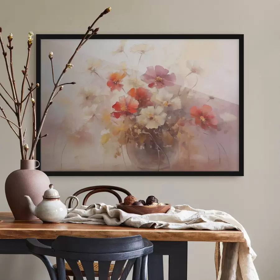 Fototapetes Ziedi vāzē glezniecības imitācija f42413