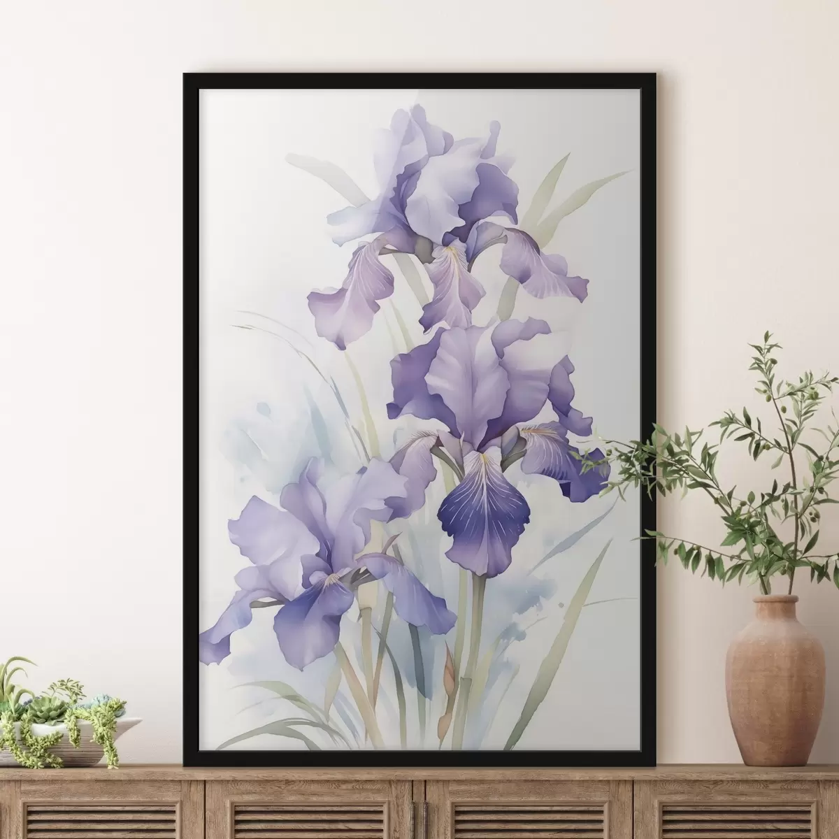 Plakāts Akvareļu imitācija ar īrisiem f42414