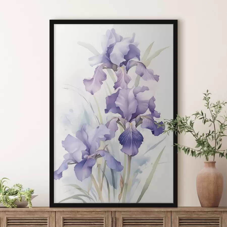 Fototapetes Akvareļu imitācija ar īrisiem f42414
