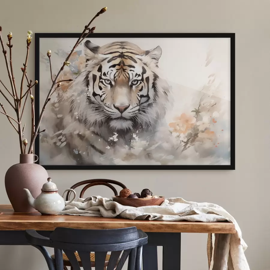 Fototapetes Tīģera abstrakts portrets starp plankumiem f42421