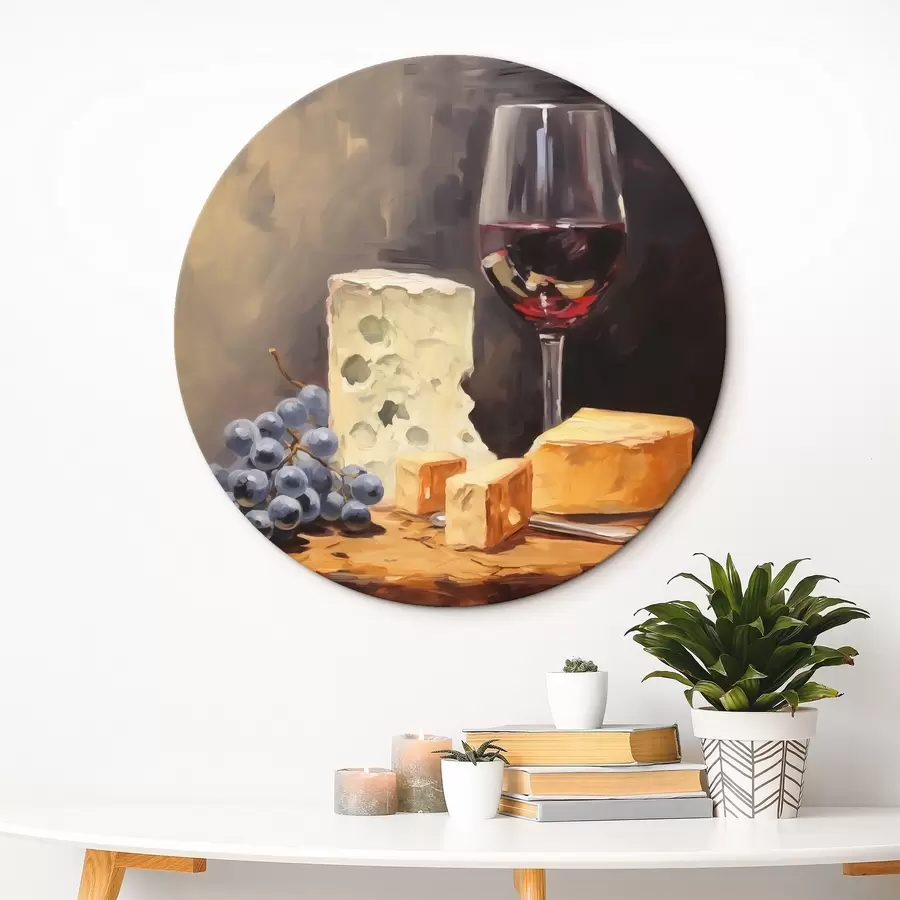 Glezna Glāze sarkanvīna un siera imitācijas glezna r42415