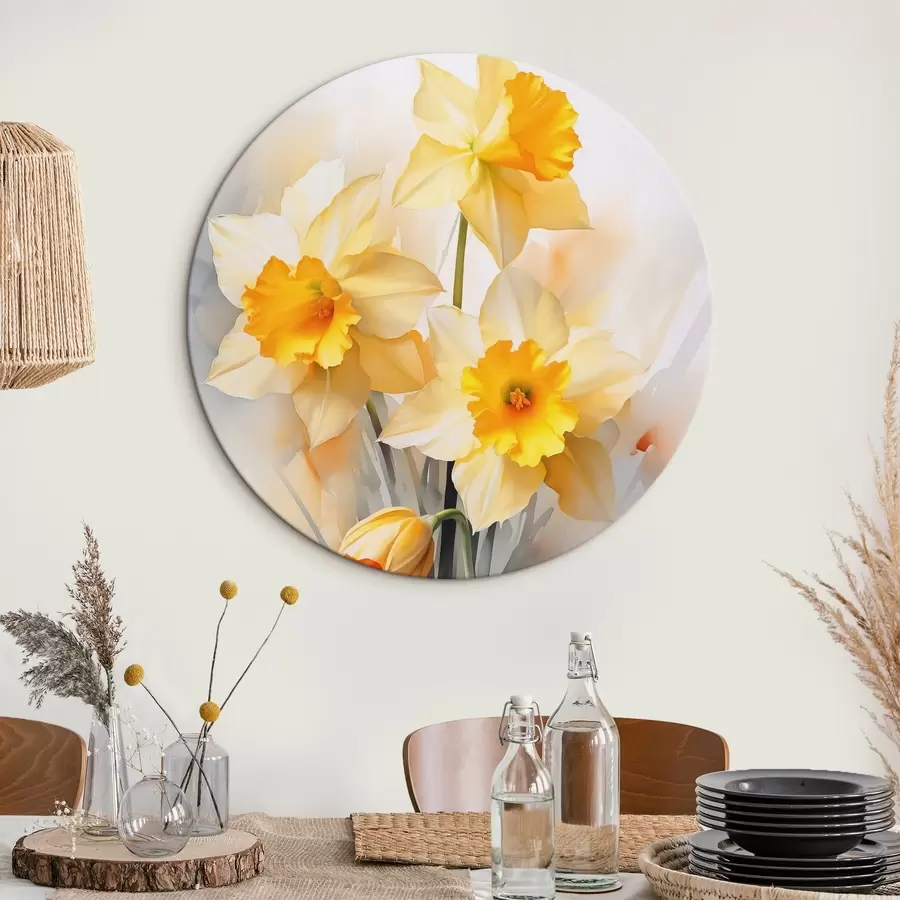 Fototapetes Dzeltenas narcises imitācija akvarelis r42418