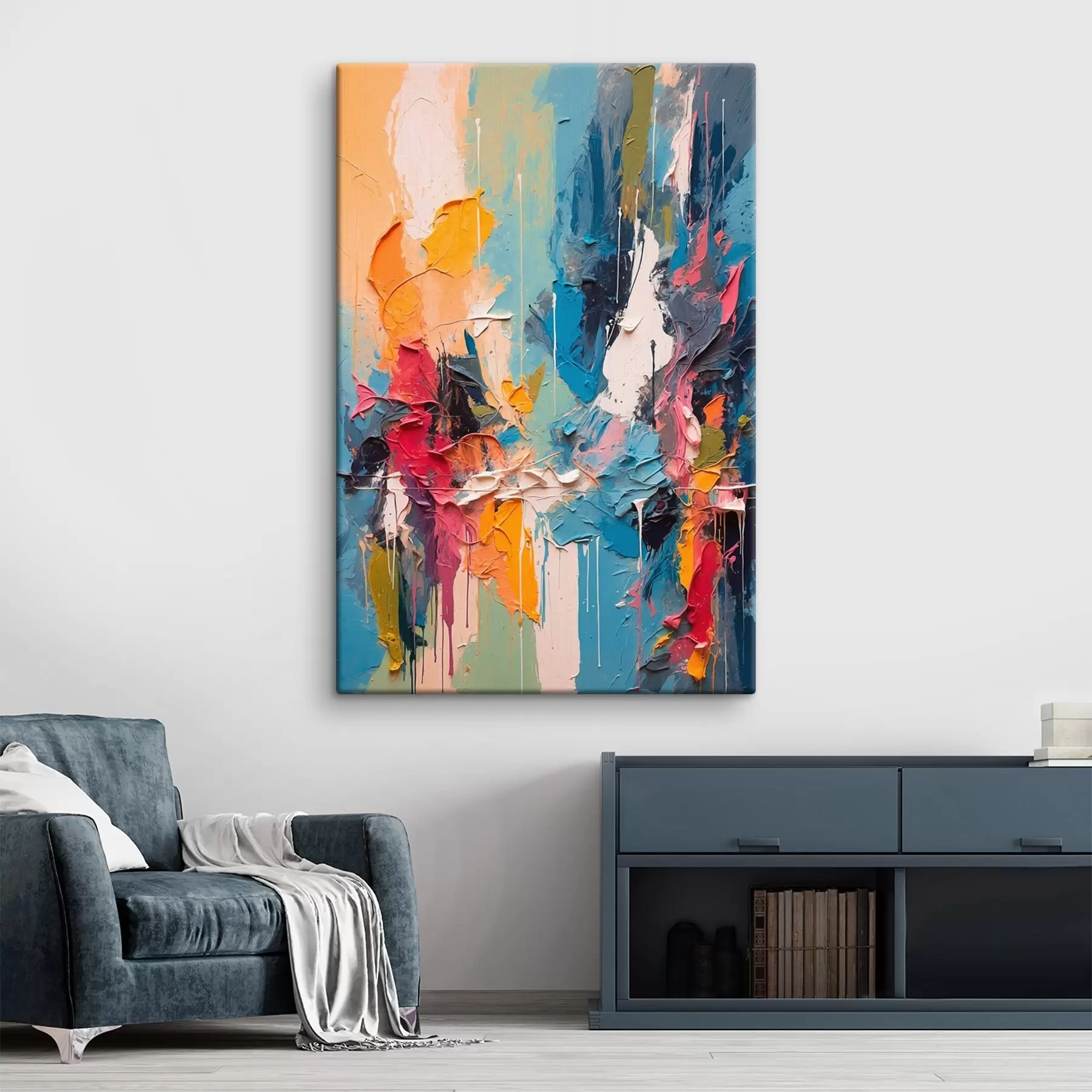 Fototapetes Abstraktā daudzkrāsaina glezna eļļas gleznošanas stilā s42256