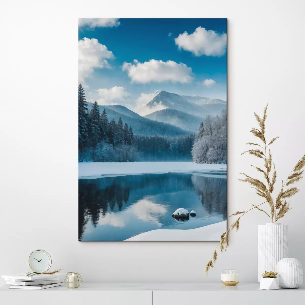 Glezna Skats uz ziemas mežu un kalniem s42278