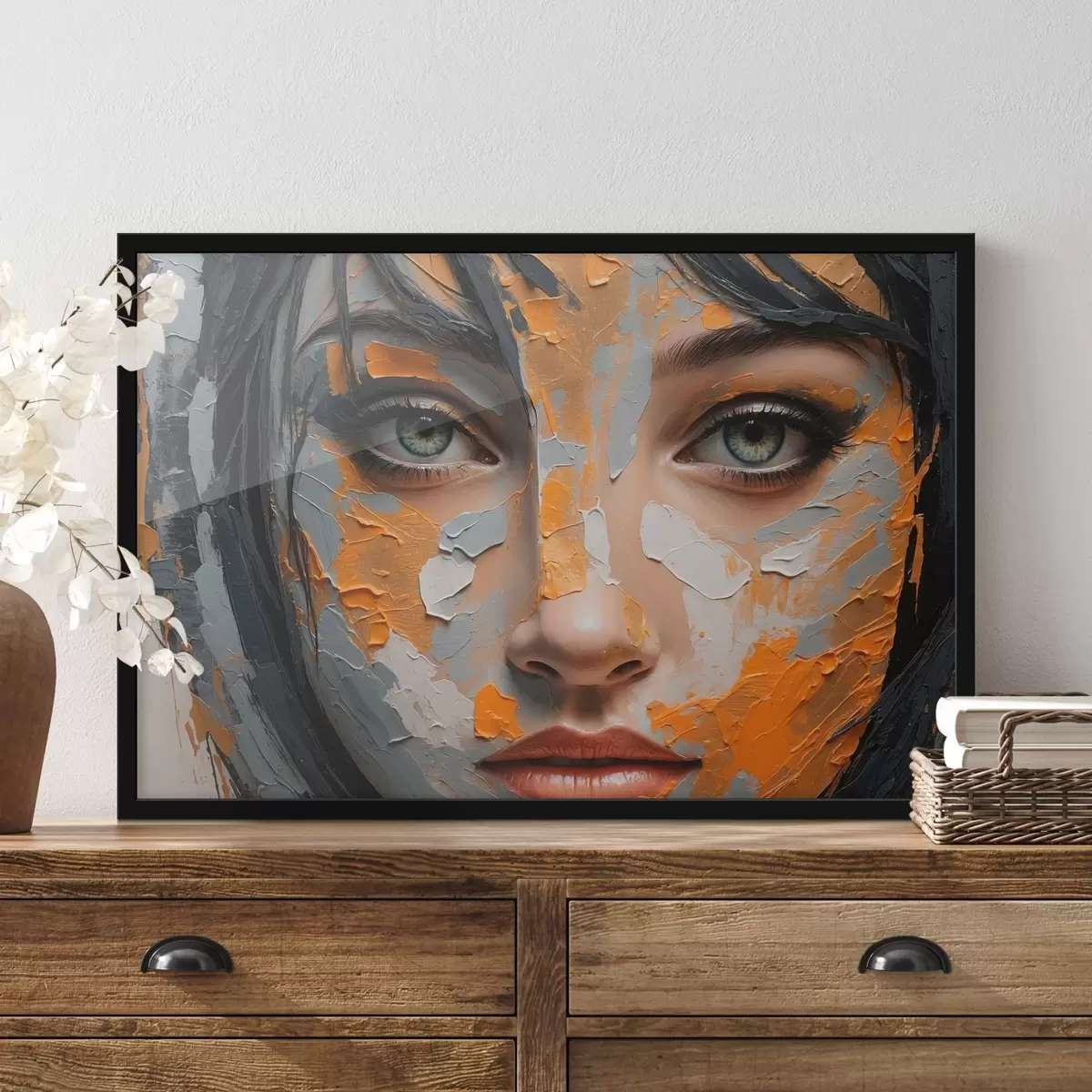 Plakāts Meitenes seja ar baltu un dzeltenu krāsu f42259