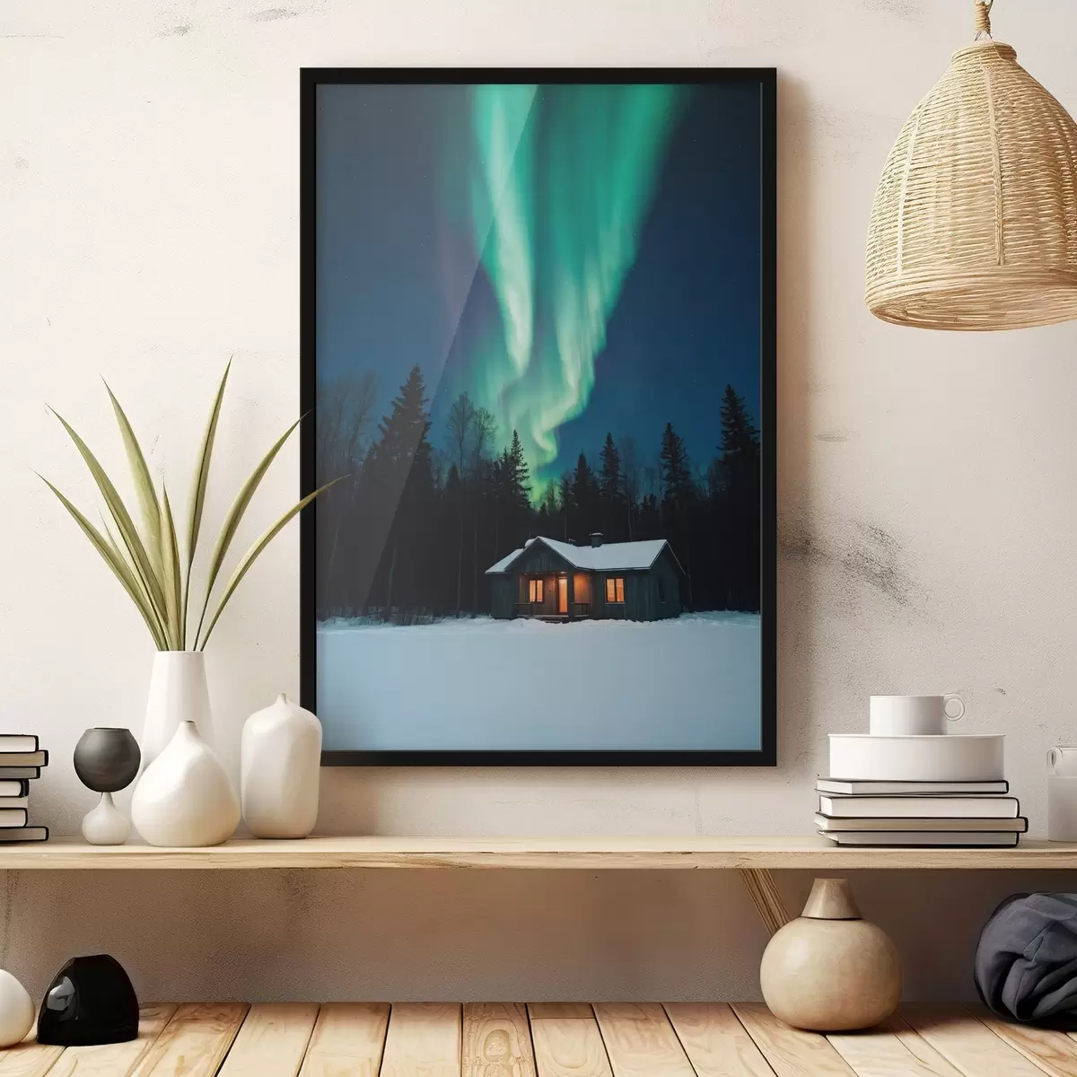 Plakāts Mājiņa ziemas mežā f42277