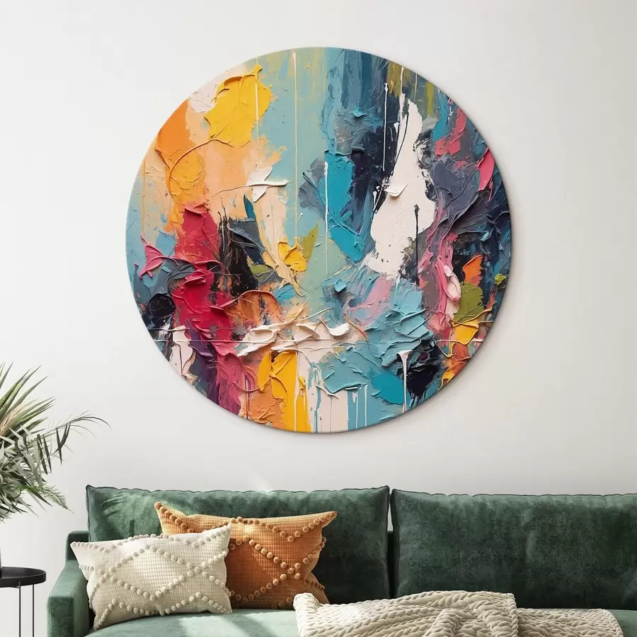 Glezna Abstraktā daudzkrāsaina glezna eļļas gleznošanas stilā r42256