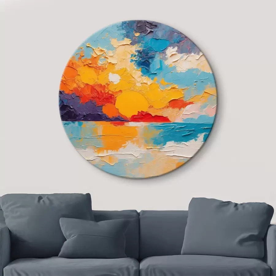 Glezna Skats uz jūru un sauli eļļas gleznošanas stilā r42258