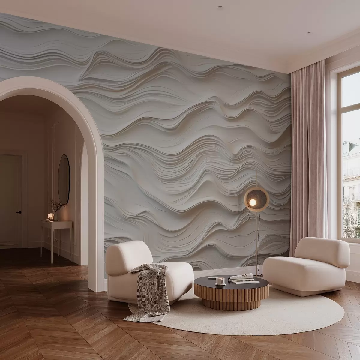 Fototapetes Abstrakta reljefa viļņaina raksta imitācija w02790