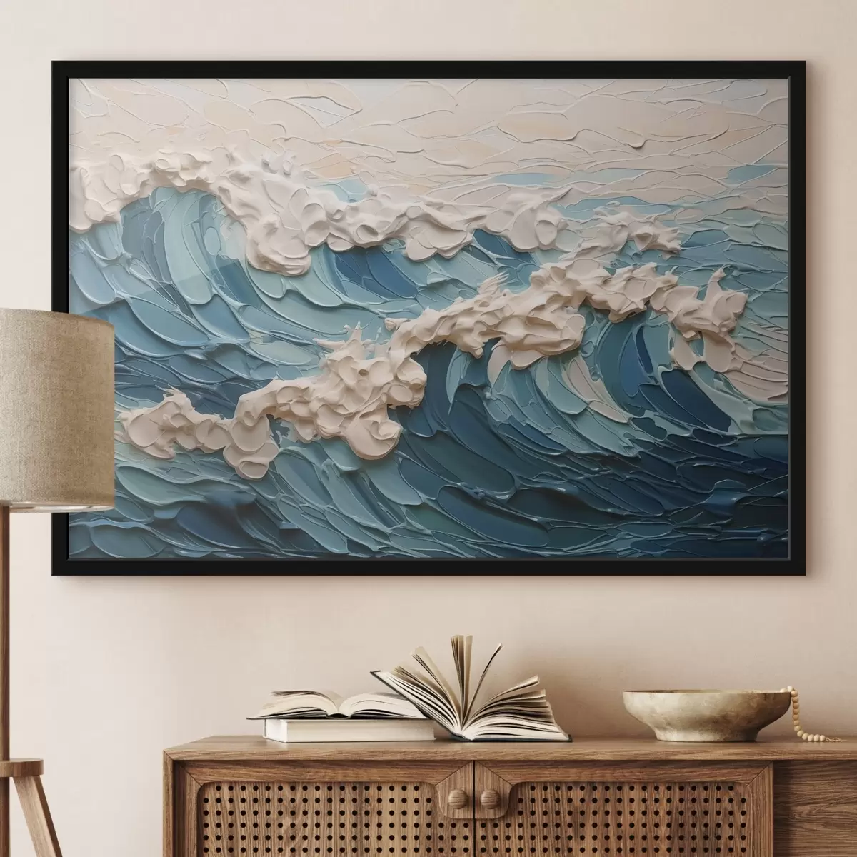 Plakāts Abstraktie viļņi, kas imitē otas triepienus f42470