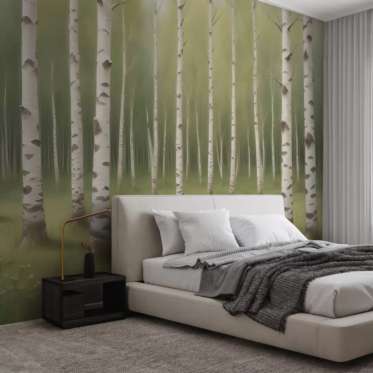 Fototapetes Krāsotu bērzu birzs w02836