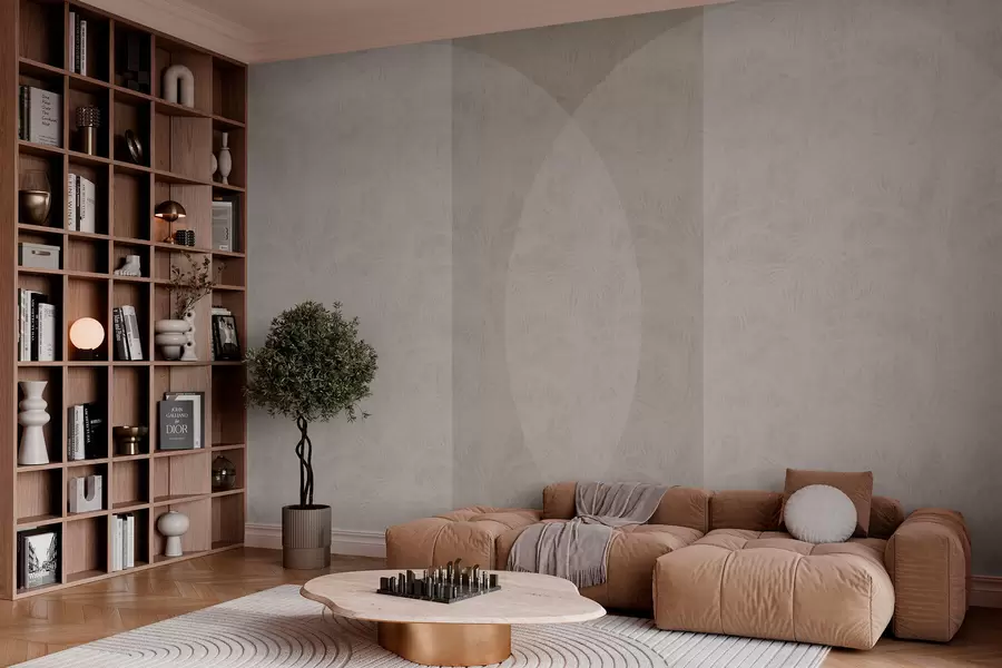 Fototapetes Ģeometrijas minimālisms un tropu lapas w02830