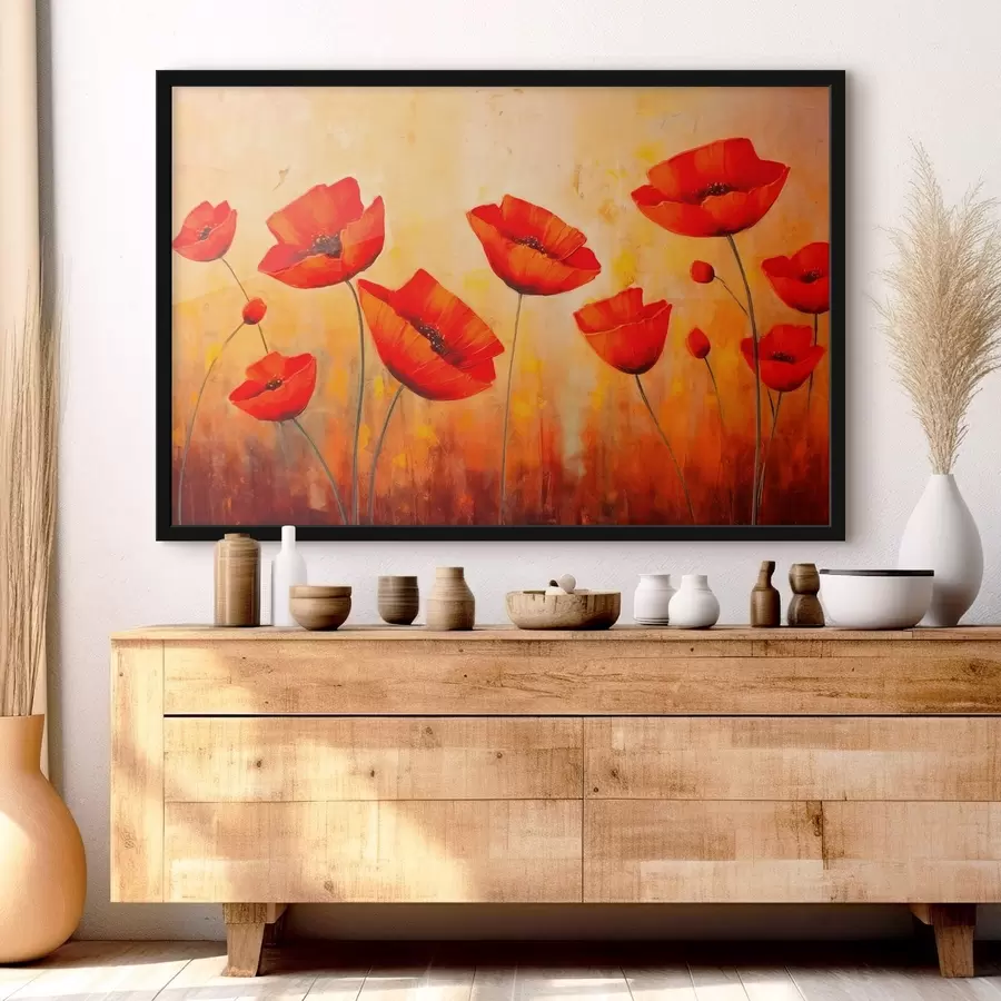 Fototapetes Sarkanās magones f42483