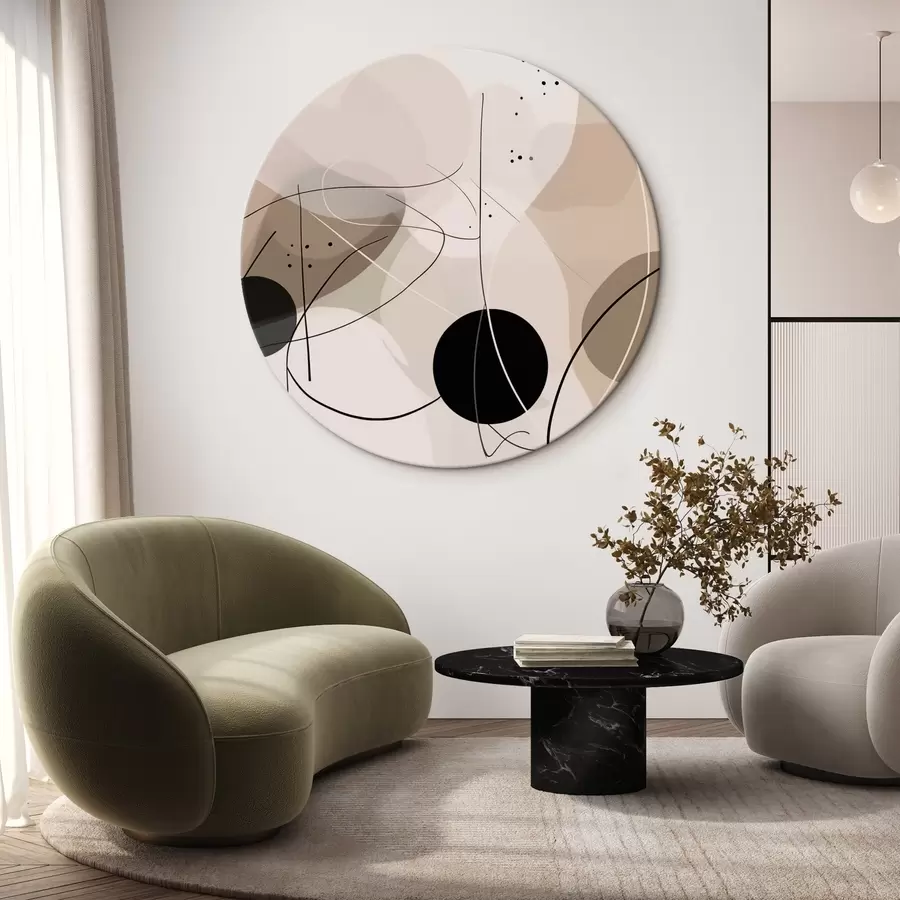 Glezna Abstrakta kompozīcija ar ģeometriskām formām un līnijām r42475