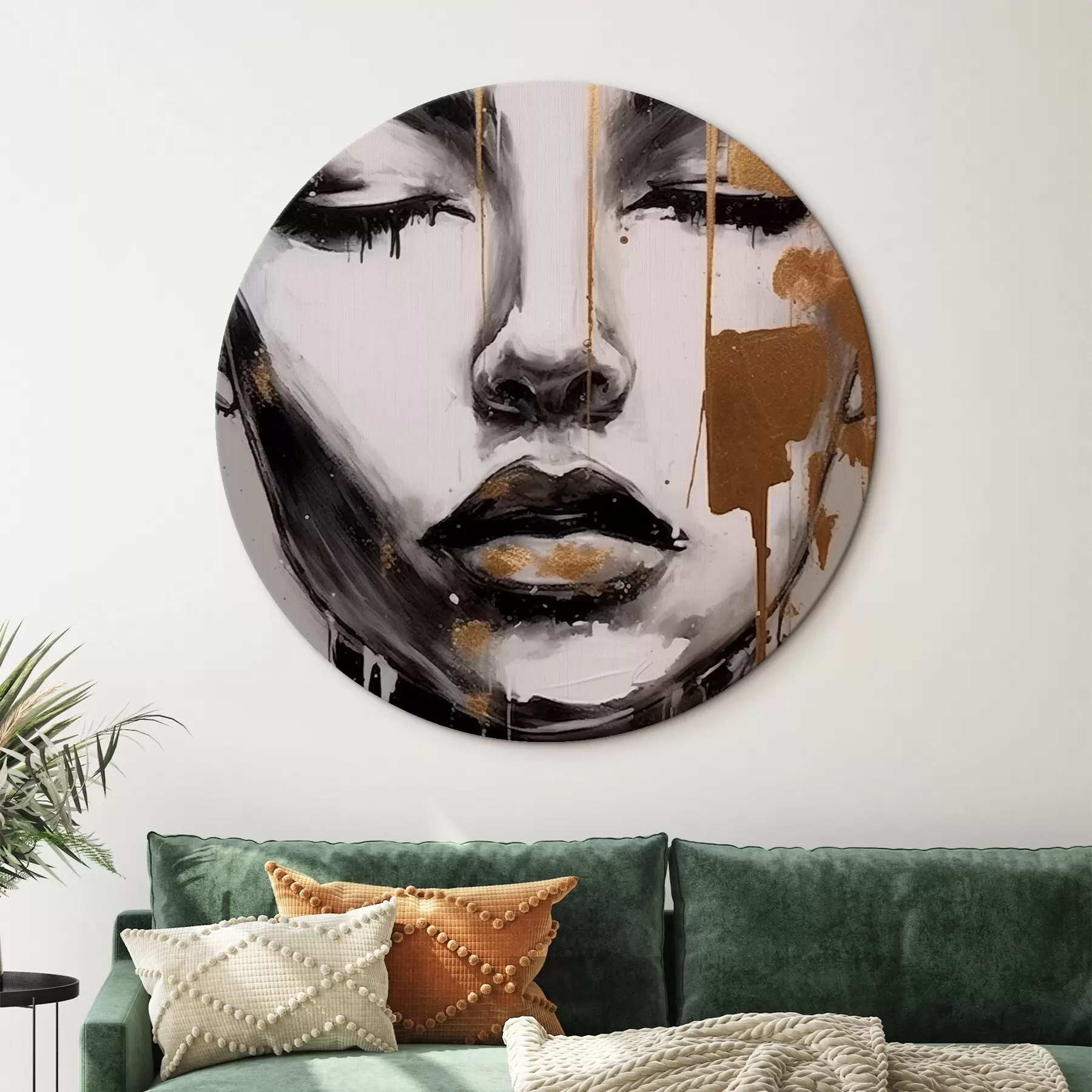 Glezna Melnbalts portrets ar abstraktiem elementiem r42481