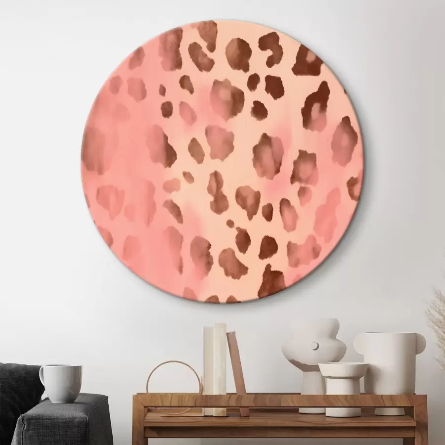 Glezna Abstraktais raksts ar leoparda apdruku uz rozā fona r42490