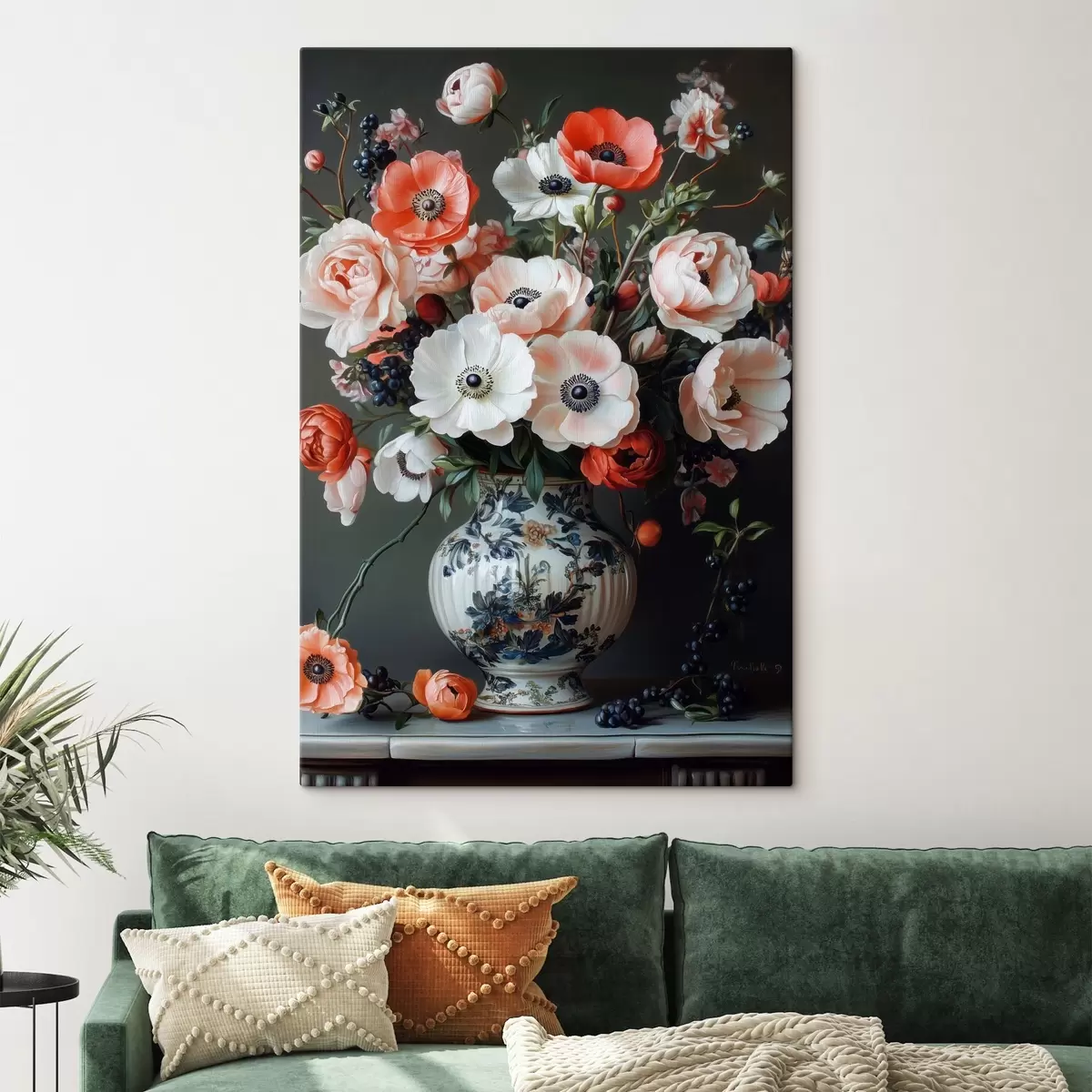 Glezna Skaistu ziedu pušķis vāzē s42496
