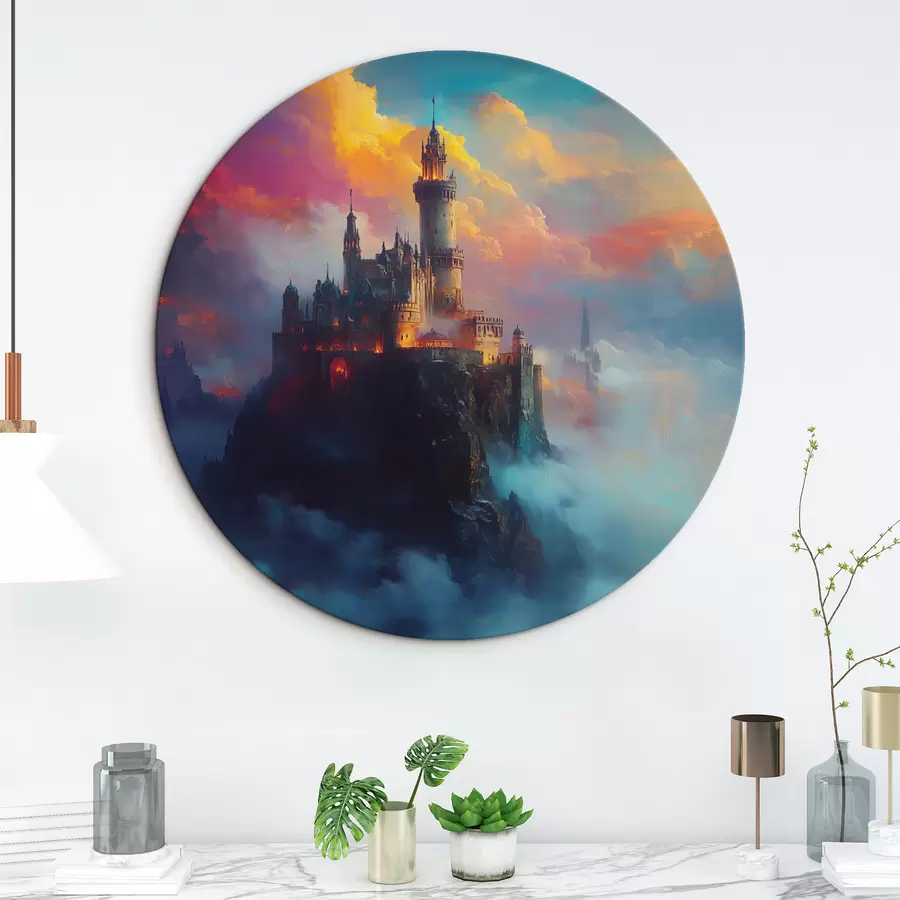 Glezna Pils uz klints mākoņos r42501