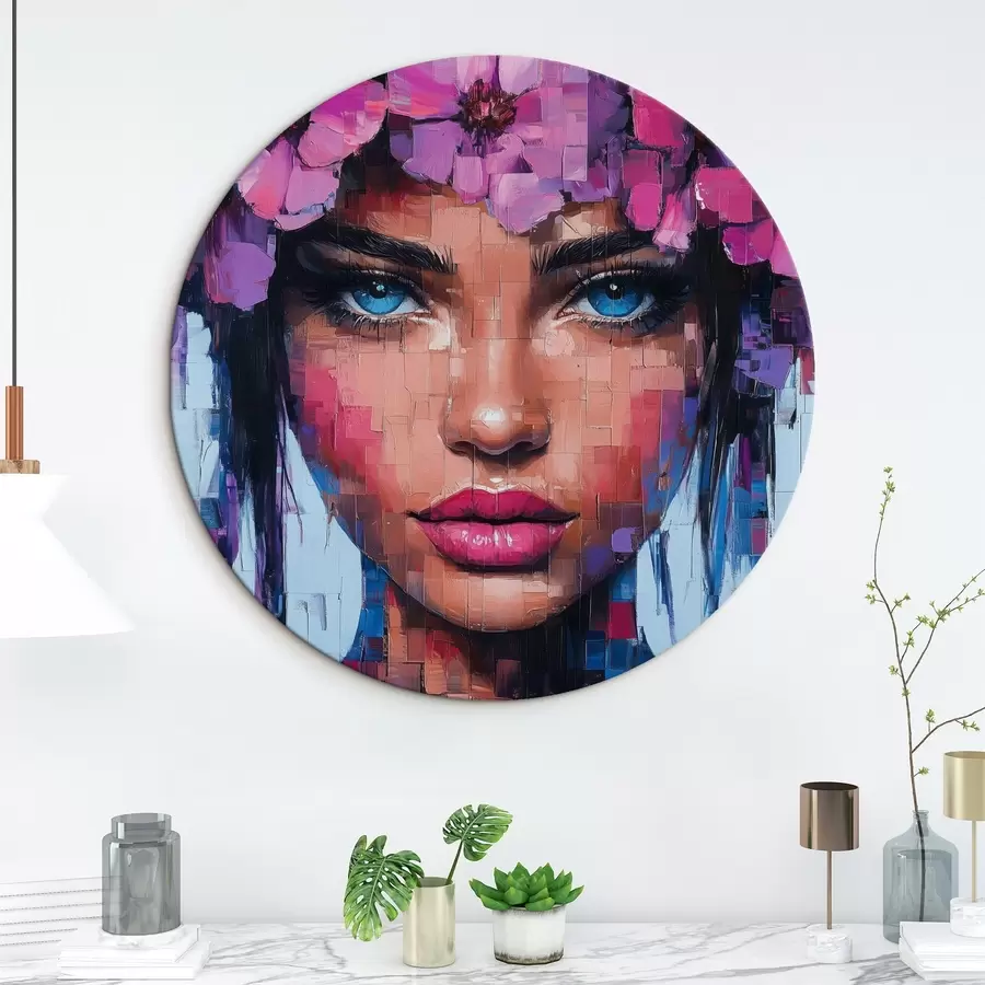 Glezna Meitenes portrets no mozaīkas gabaliņiem r42504