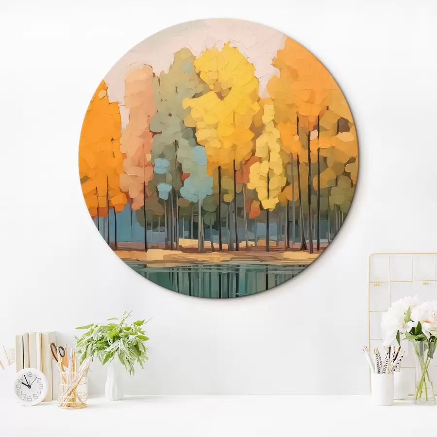 Glezna Rudens birzs pie dīķa glezniecības imitācija r42586