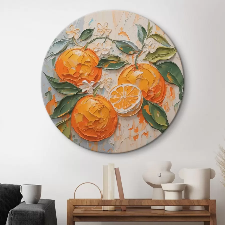 Glezna Apelsīni abstraktā triepienu imitācija ar otu r42591