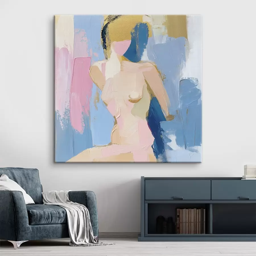 Glezna Meitenes abstrakts zīmējums, kas veidots ar krāsu triepieniem s42609