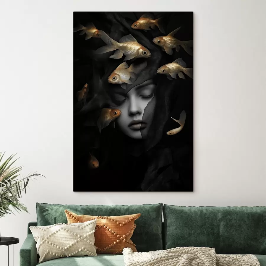 Glezna Meitene un zivtiņa s42612