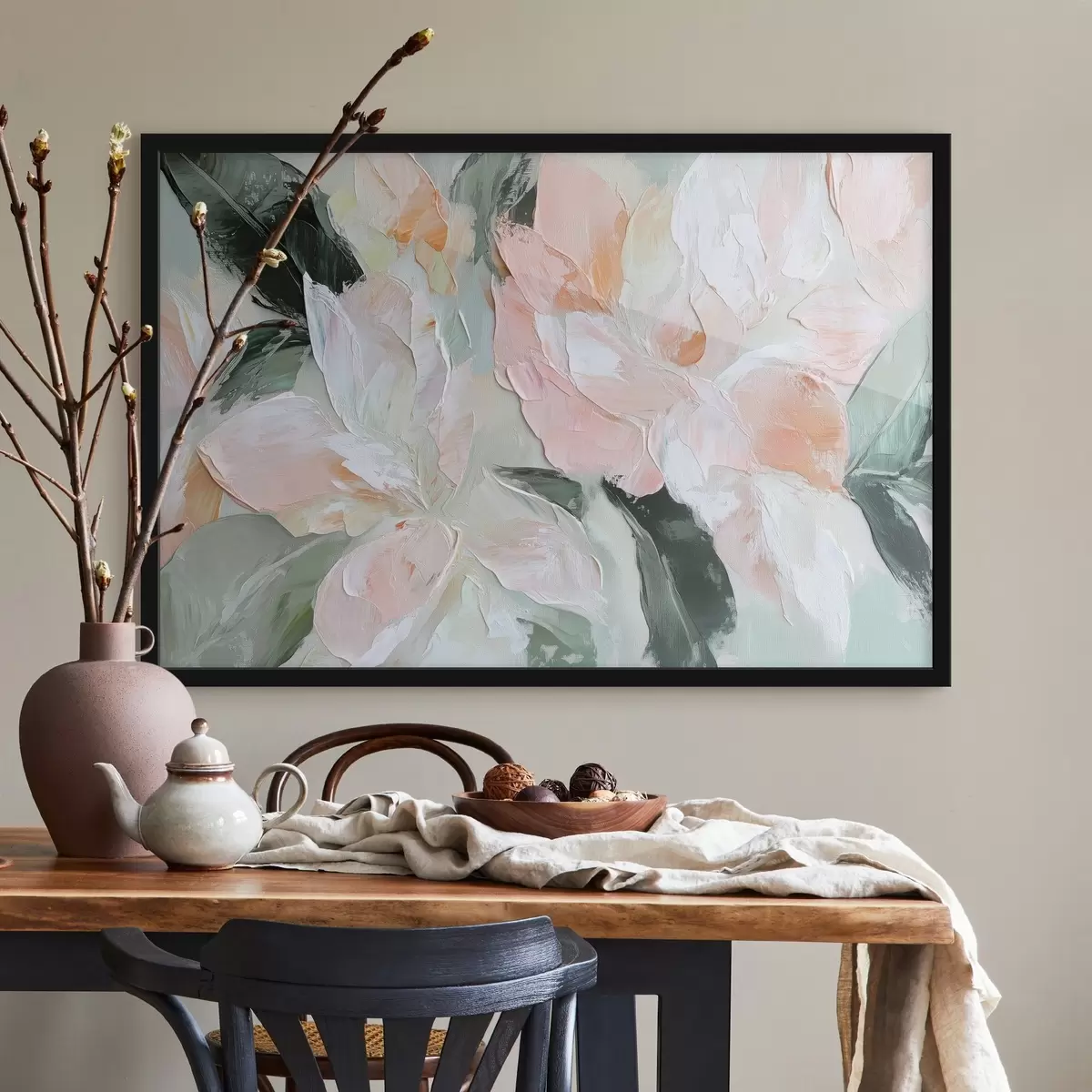 Plakāts Abstraktie ziedi eļļas glezniecības stilā f42601