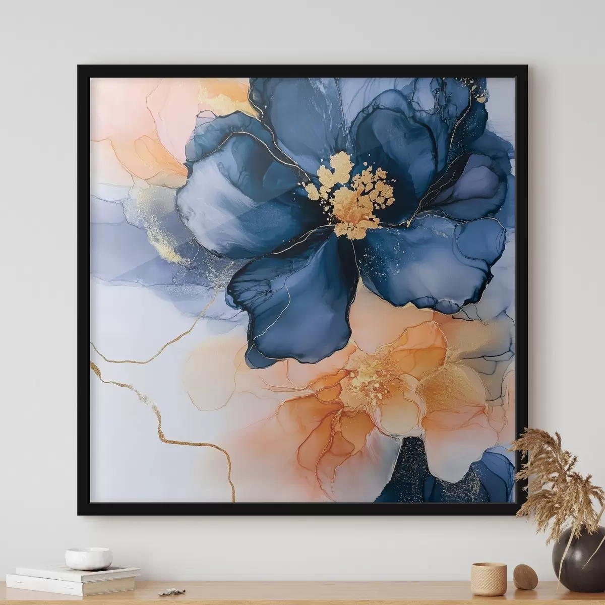 Plakāts Ziedi ir zīmēti, izmantojot spirta tintes tehniku f42605