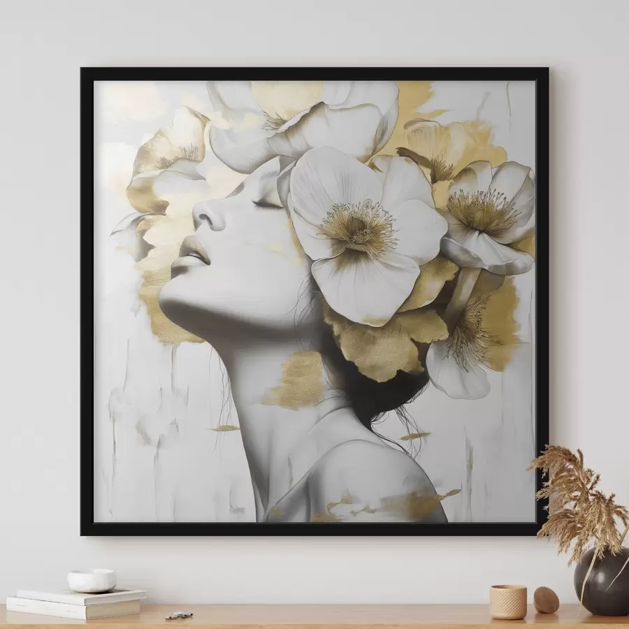 Fototapetes Meitene ar ziediem uz galvas f42606