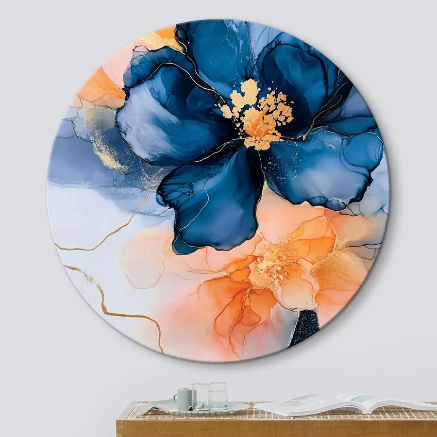 Glezna Ziedi ir zīmēti, izmantojot spirta tintes tehniku r42605