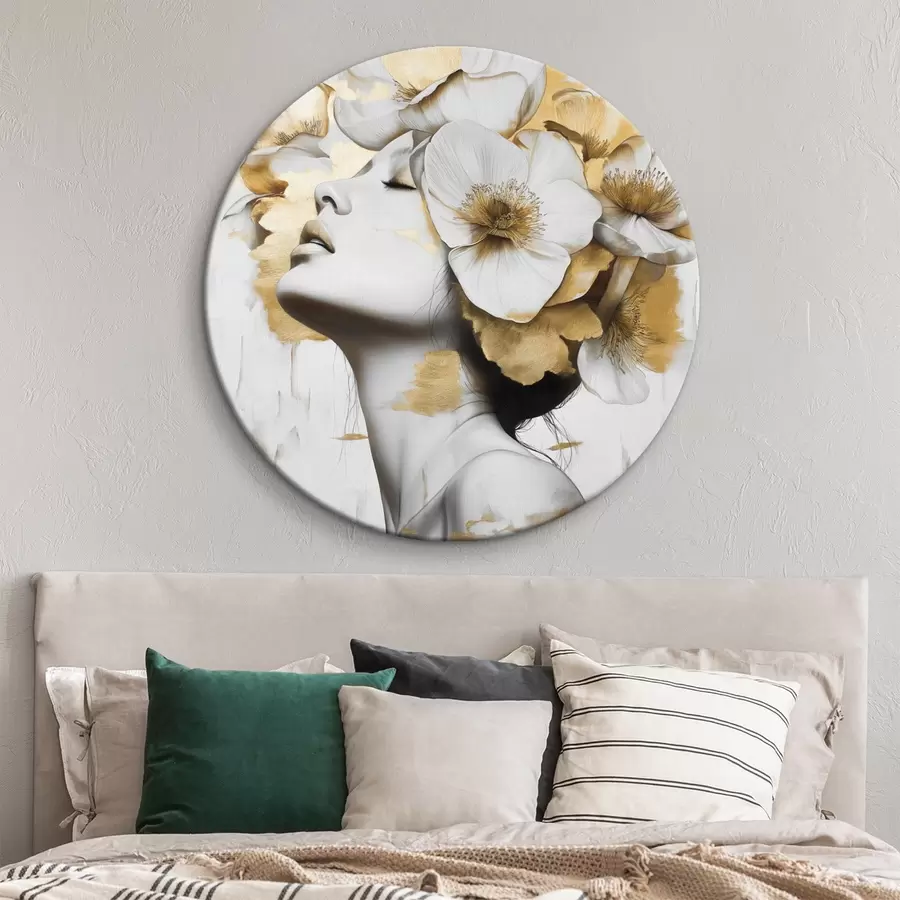 Fototapetes Meitene ar ziediem uz galvas r42606