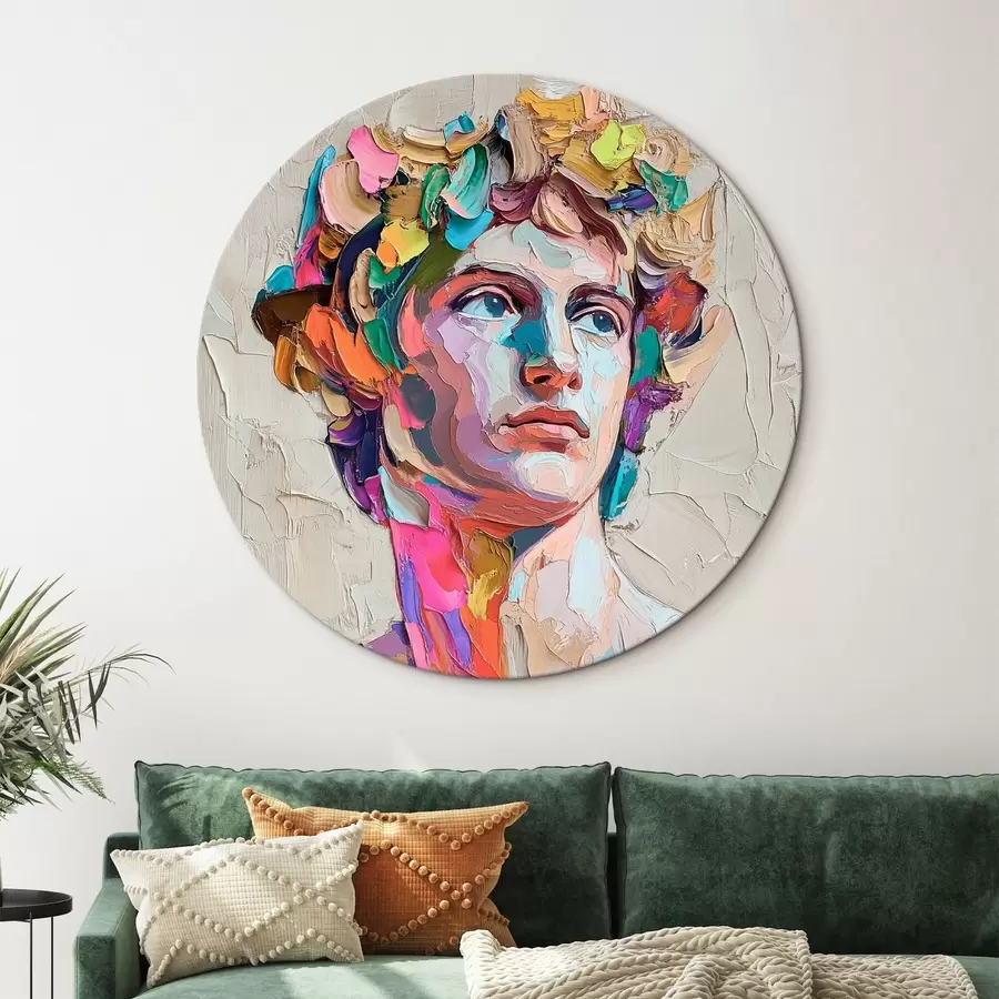 Glezna Dāvida galva ar daudzkrāsainiem triepieniem r42607