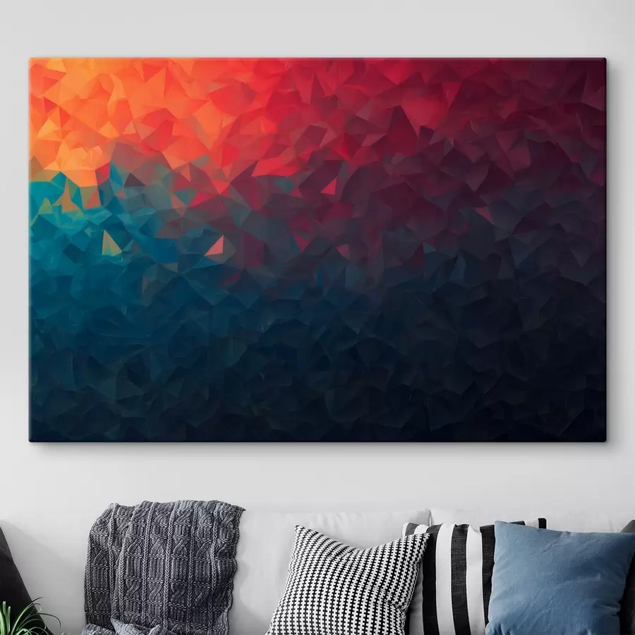 Glezna Pāreja no oranžas uz zilu krāsu s42513