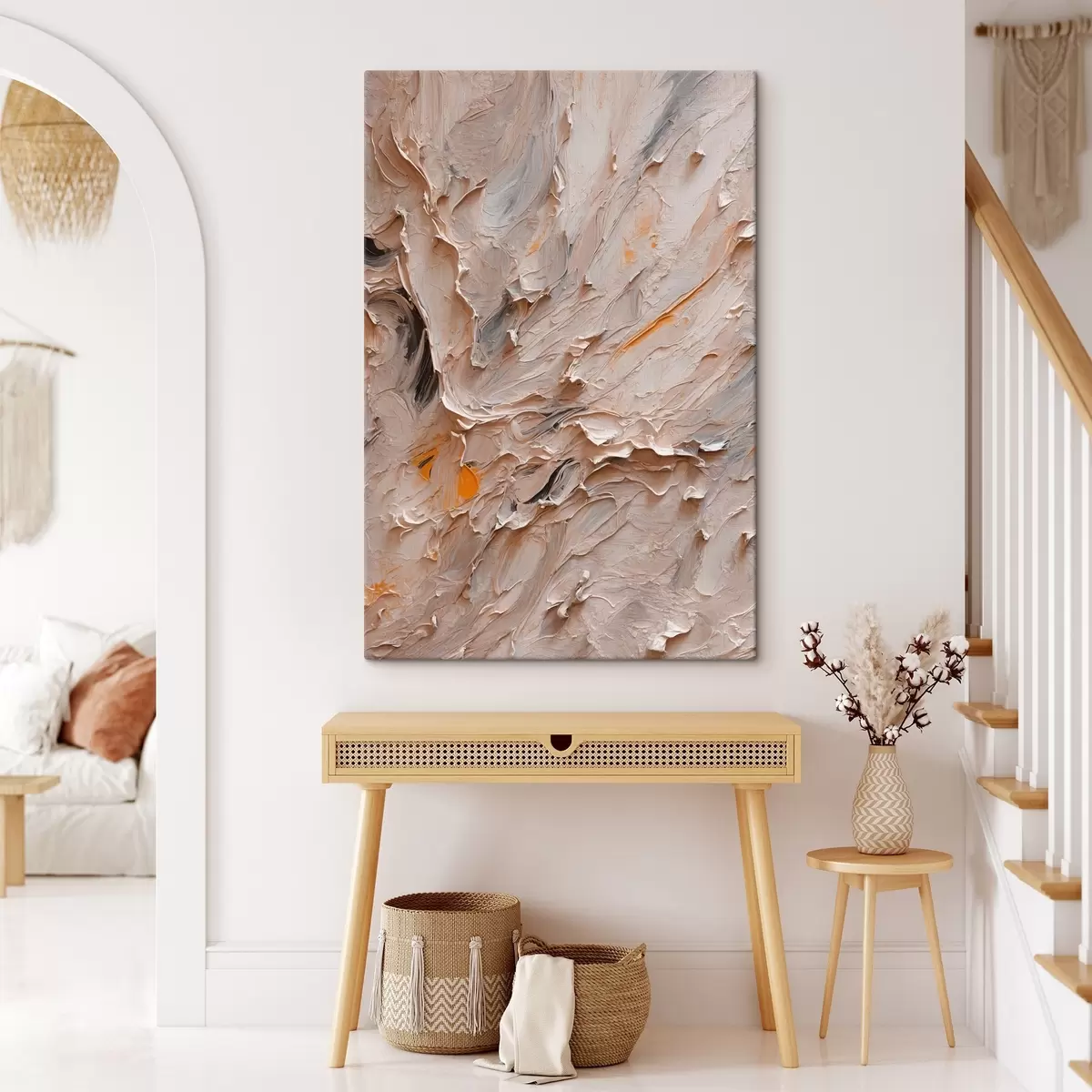 Glezna Abstraktā glezniecība ar melnu un dzeltenu krāsu eļļas glezna stilā s42526