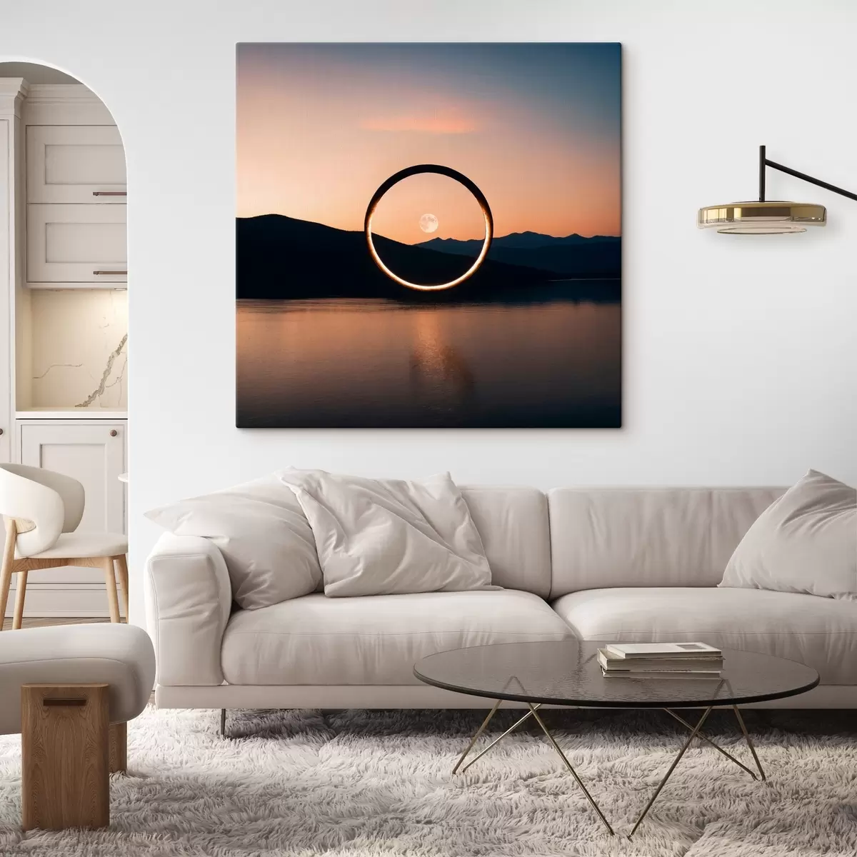 Glezna Mēness foto caur gredzenu s42550