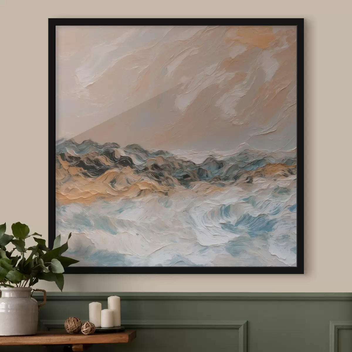 Plakāts Abstraktā jūra eļļas gleznošanas stilā f42529