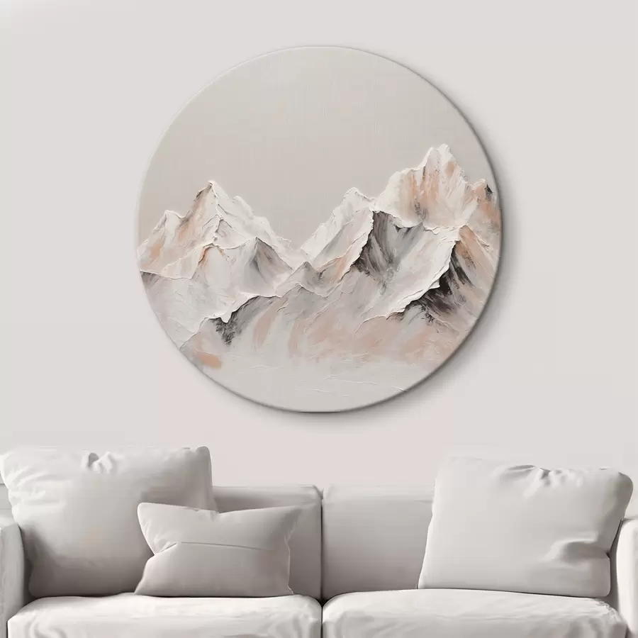 Glezna Kalni uz balta fona eļļas gleznošanas stilā r42515