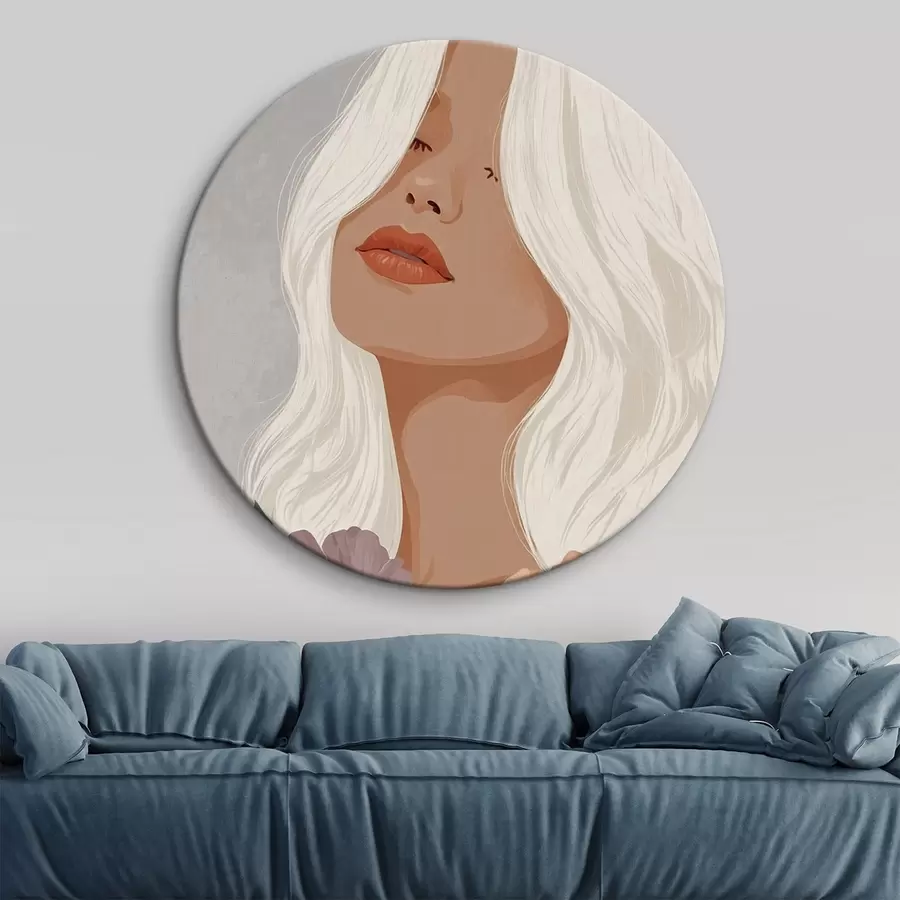 Glezna Meitene uz pelēka fona vektoru grafikā r42521