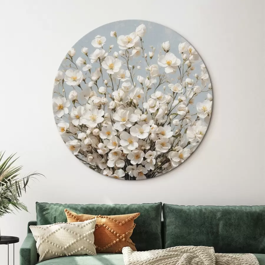 Fototapetes Balti ziedi caurspīdīgā vāzē r42547