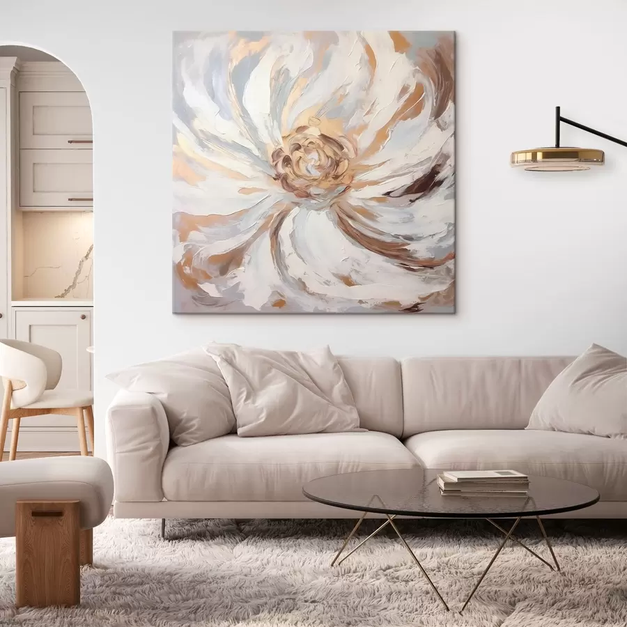 Glezna Liela balta ziedu tendence s42636