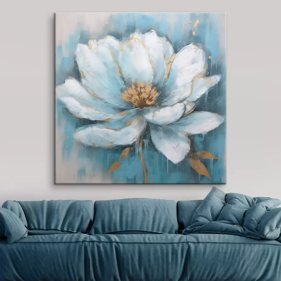 Glezna Zilā ziedu tendence s42638