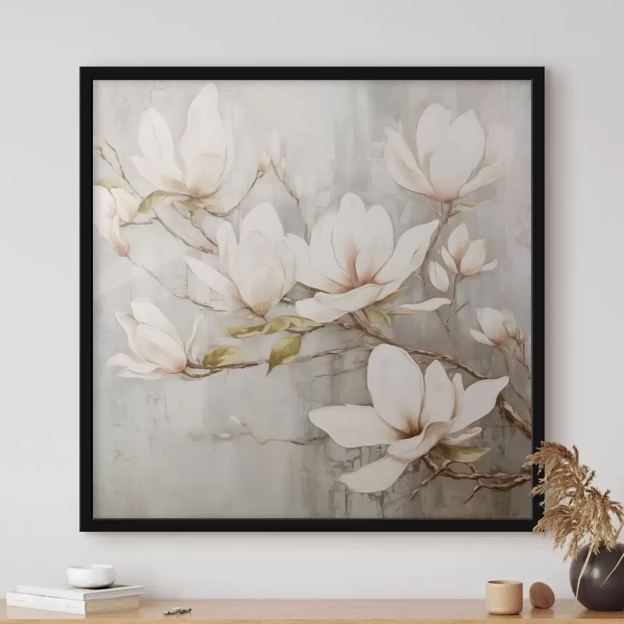 Fototapetes Zariņš ar magnolijas ziedu tendenci f42632