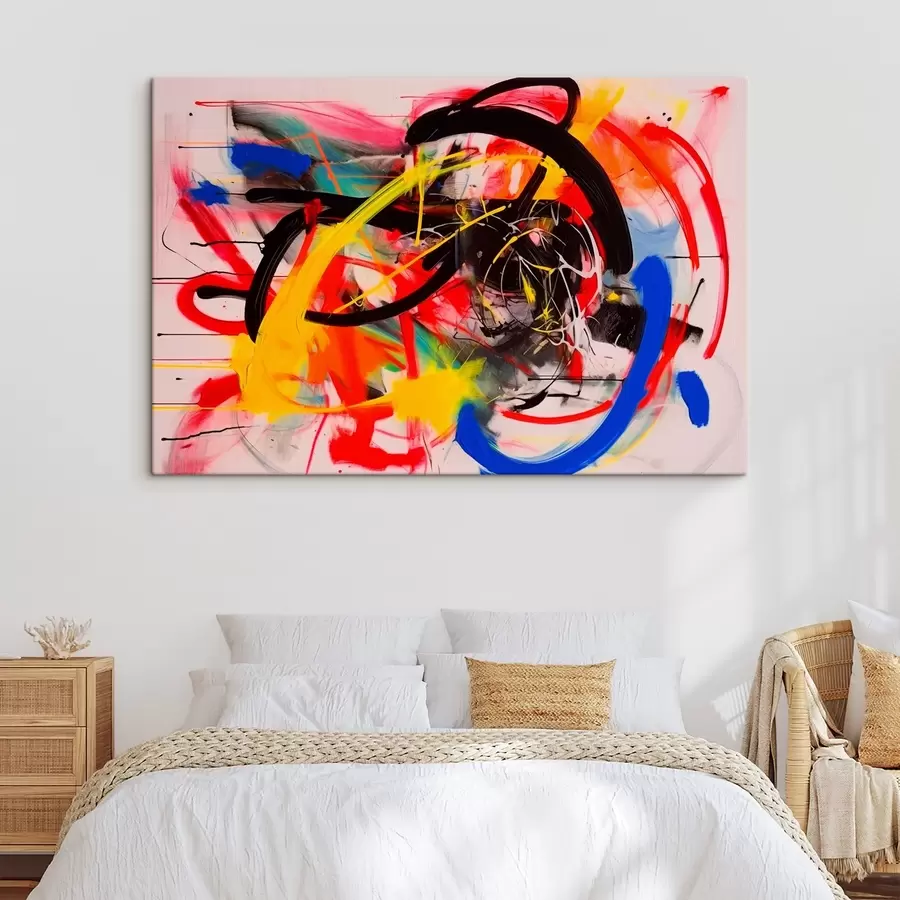 Glezna Abstrakta kompozīcija spilgtās krāsās s42663