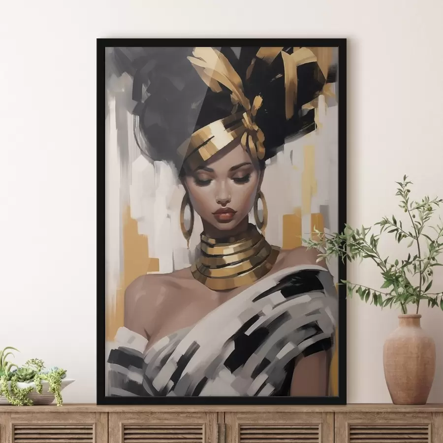 Fototapetes Sievietes portrets ar modernu etnisko stilu f42648