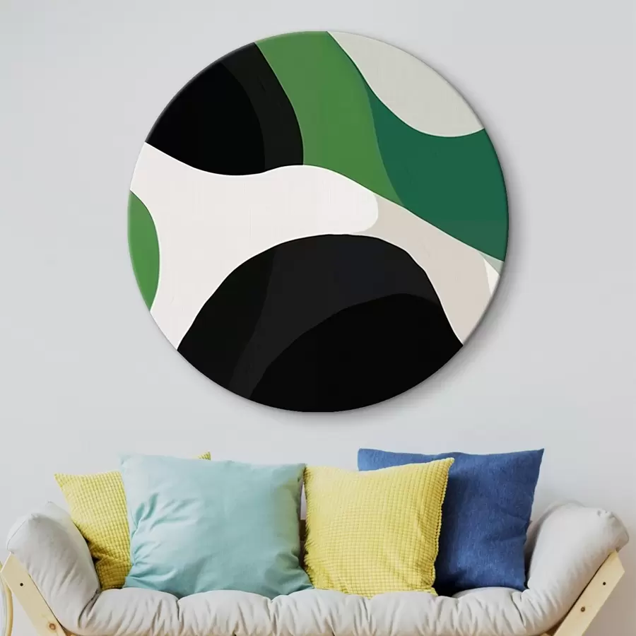 Glezna Abstraktais ģeometriskais raksts zaļos un melnos toņos r42651