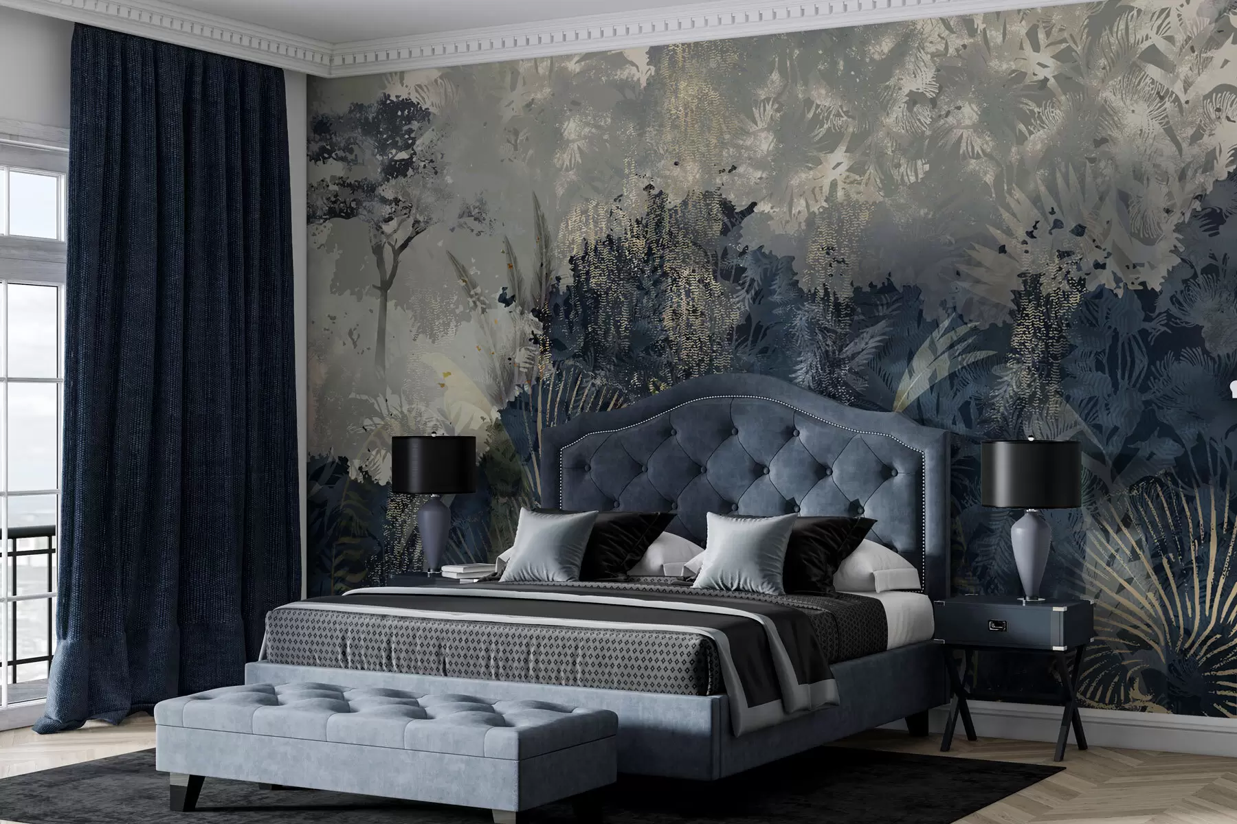 Fototapetes Maģiskā Āfrika ar lietus mežu un vektora elementiem w02643