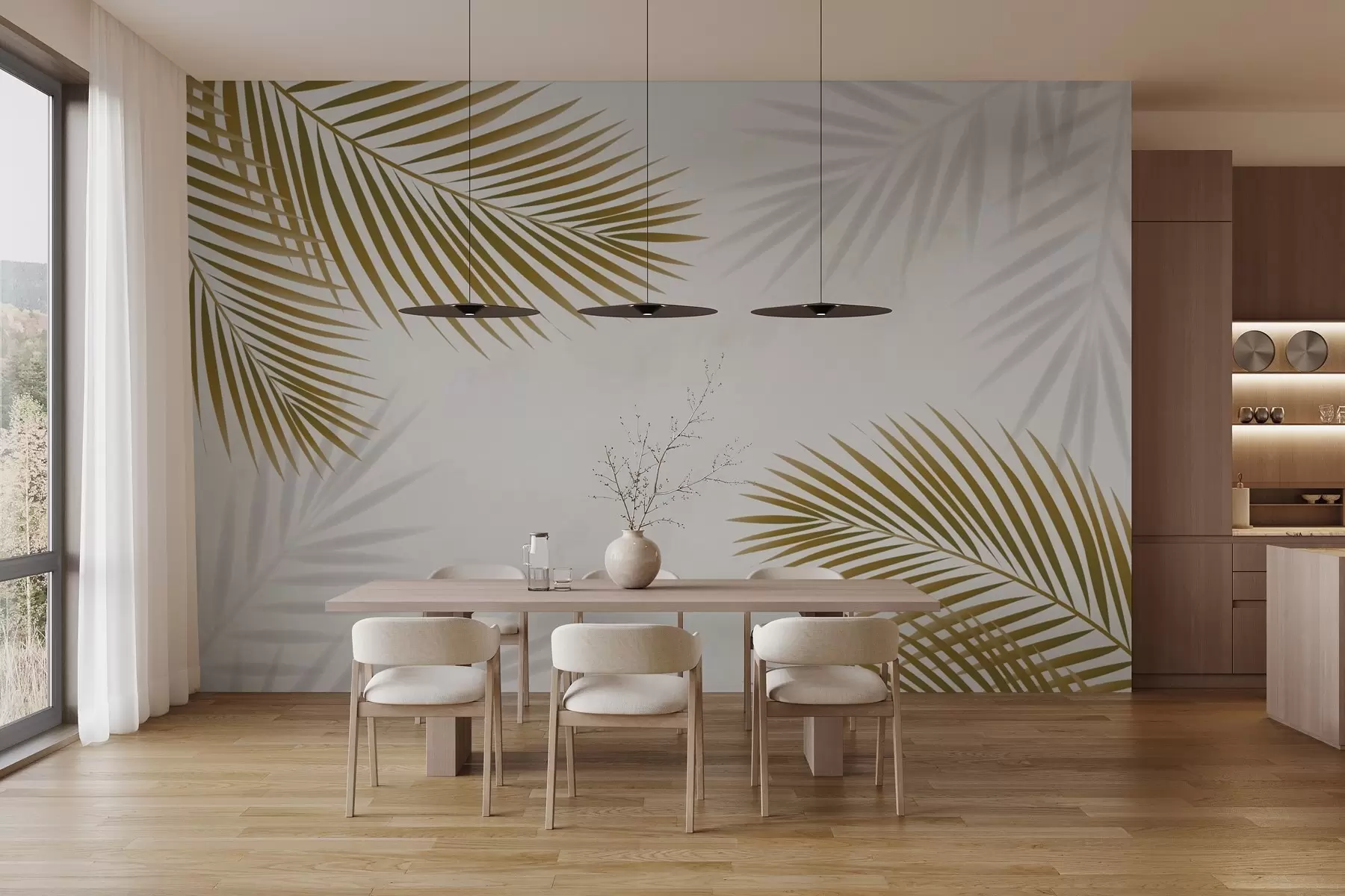 Fototapetes Palmu lapas brūnas w02962