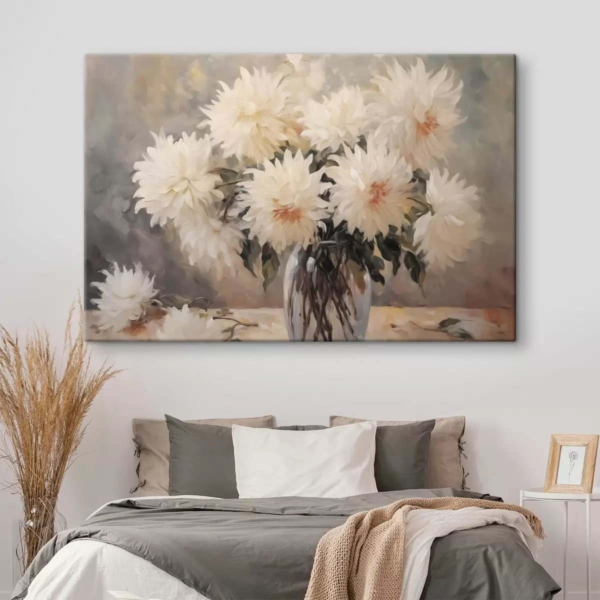 Glezna Krizantēmas vāzē glezniecības imitācija s42744