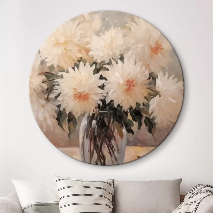 Glezna Krizantēmas vāzē glezniecības imitācija r42744